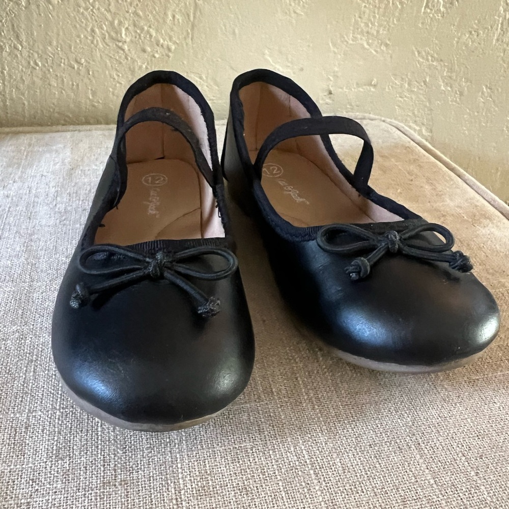 Cat & Jack Black Flats Little Girl Size 12 Used Ballet Flats Kids
